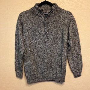 Los Angeles BLACK & GRAY 1/4 ZIP LG SWEATER IN LUKE NEW CONDITION